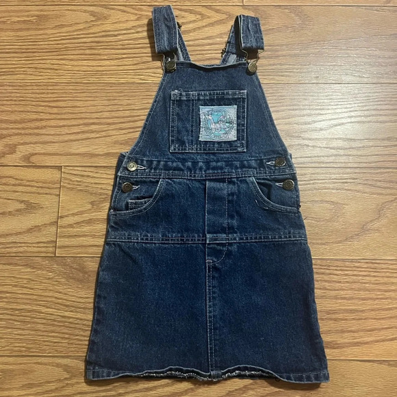Vintage Overalls Dress Girls 5 - Picture 1 of 4